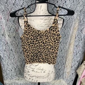 Hollister cheetah print scrunch crop tank